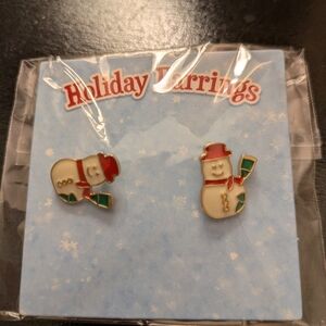 Festive Snowman Holiday Earrings